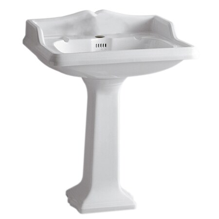 Whitehaus Pedestal W/ An Integrated Lrg Rctnglr Bowl, Sgl Hole Faucet Drilling, Ba AR834-AR805-1H